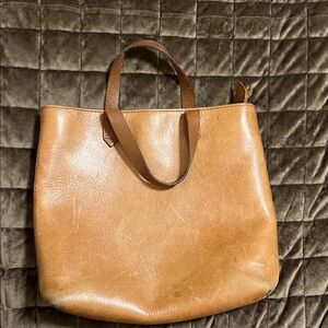 Madewell Elegant Tan Leather Tote Bag